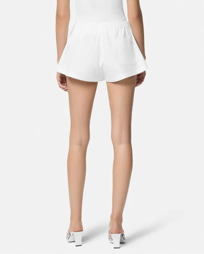 Versace Pants and Shorts Women Embroidered Sangallo Boxer Shorts White