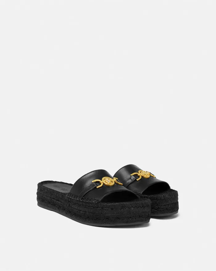Versace Platforms Women Medusa 03995 Espadrilles 12034 Blackgold