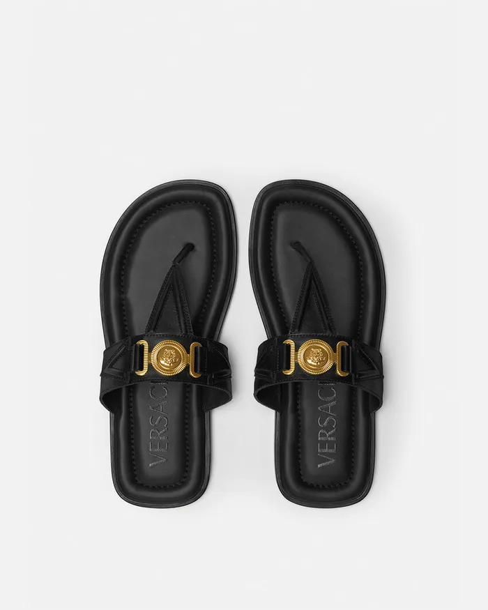 Versace Sandals and Slides Men Medusa Biggie Sandals Blackgold