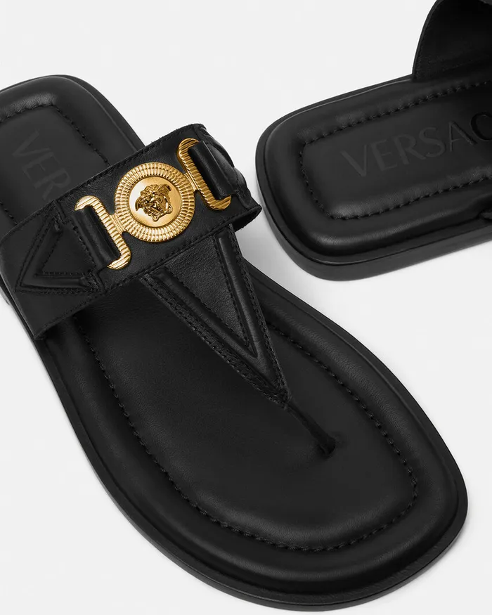 Versace Sandals and Slides Men Medusa Biggie Sandals Blackgold