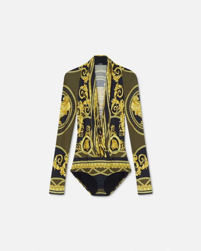 Versace Shirts and Tops Women La Coupe Des Dieux Draped Bodysuit Black