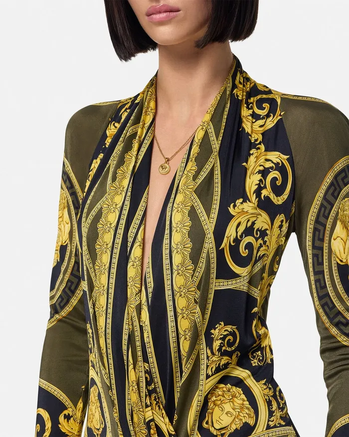 Versace Shirts and Tops Women La Coupe Des Dieux Draped Bodysuit Black