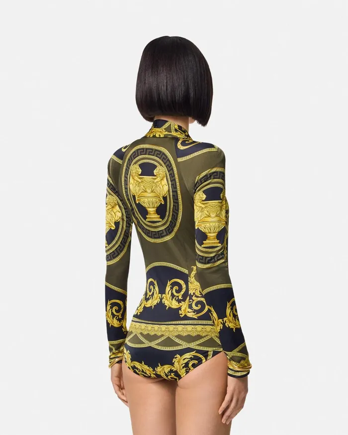 Versace Shirts and Tops Women La Coupe Des Dieux Draped Bodysuit Black
