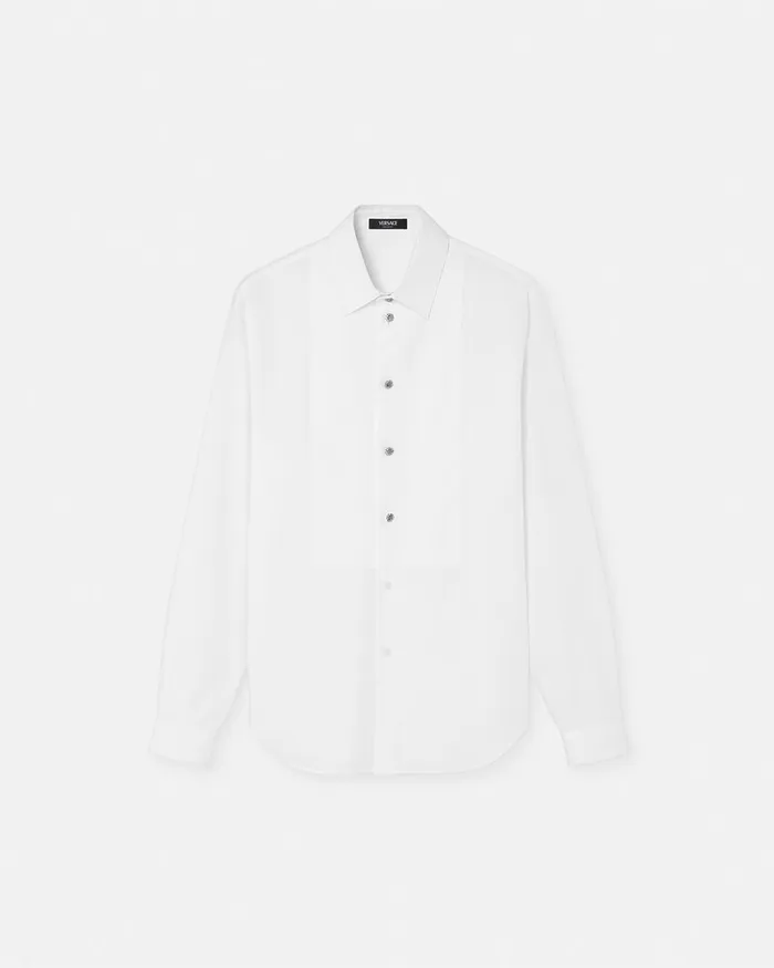 Versace Shirts and Tops WomenMen CrystalButtoned Piqu Formal Shirt White