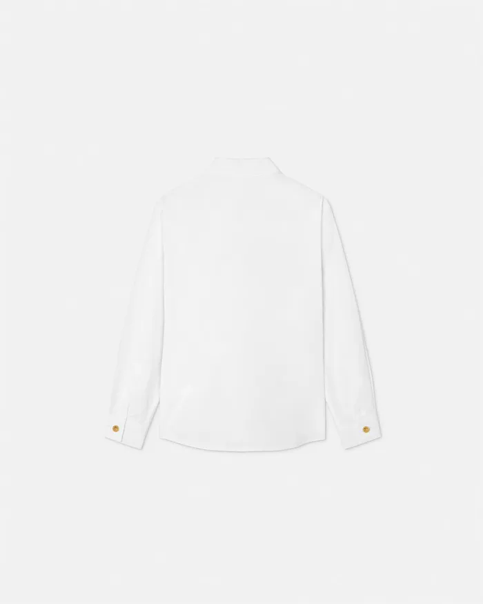 Versace Shirts Kids Embroidered Medusa Shirt Whiteprint