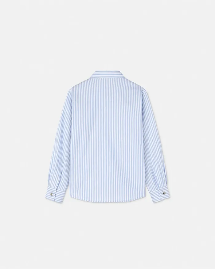 Versace Shirts Kids Oxford Striped Shirt White