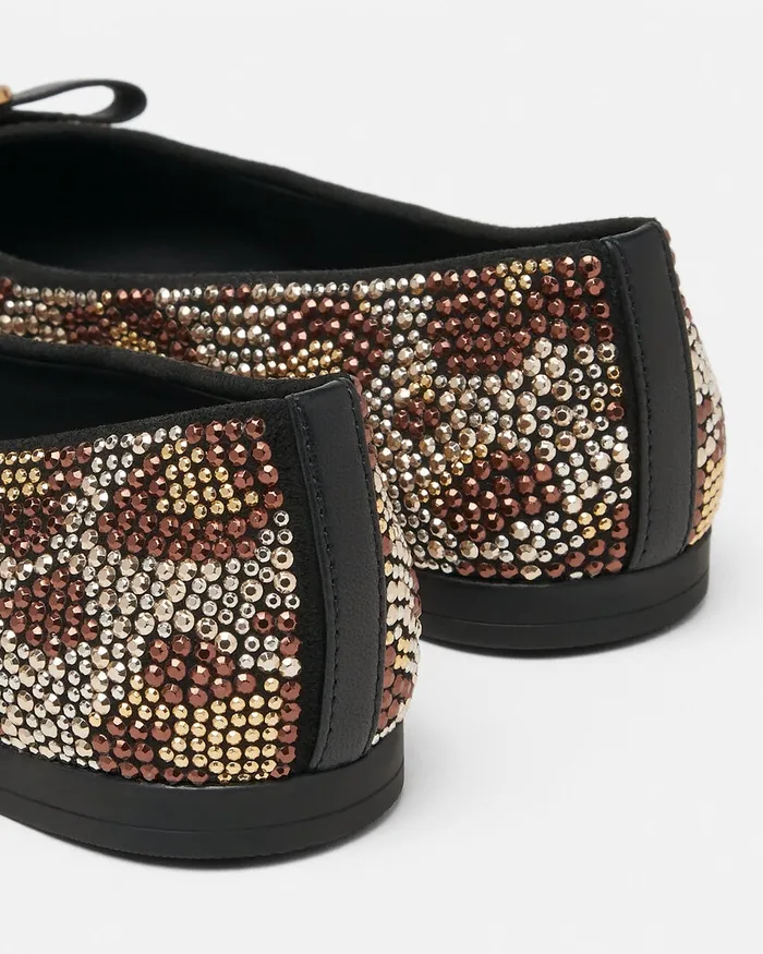 Versace Shoes Kids Crystal Leopard Ballerinas Animalier
