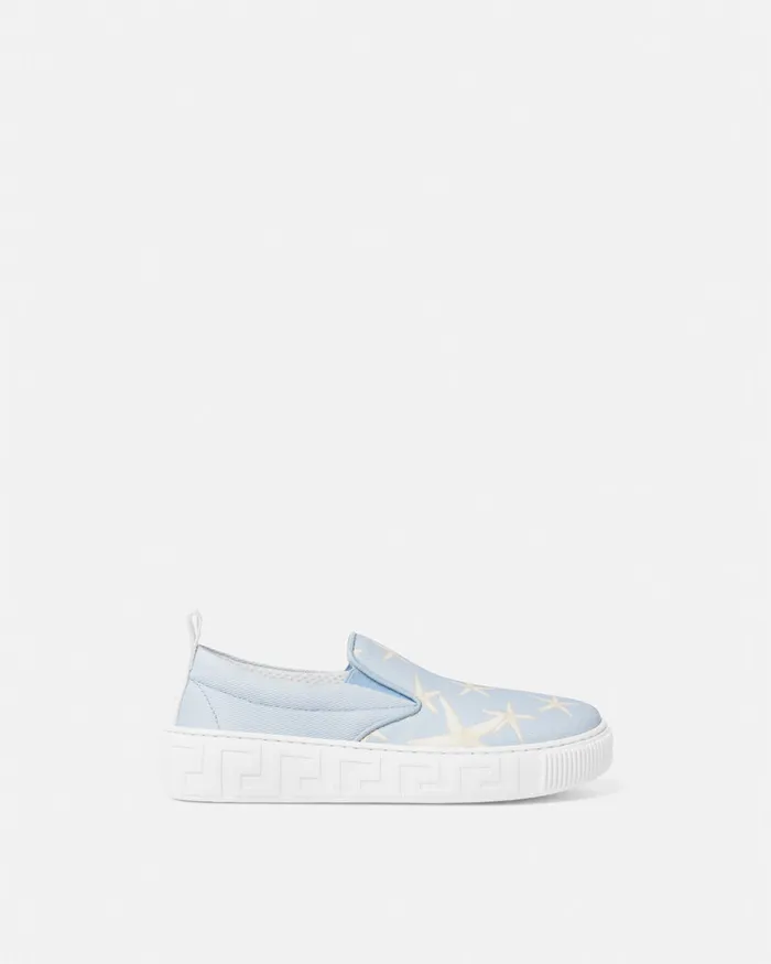 Versace Shoes Kids Stella Marina SlipOn Sneakers Light Blue
