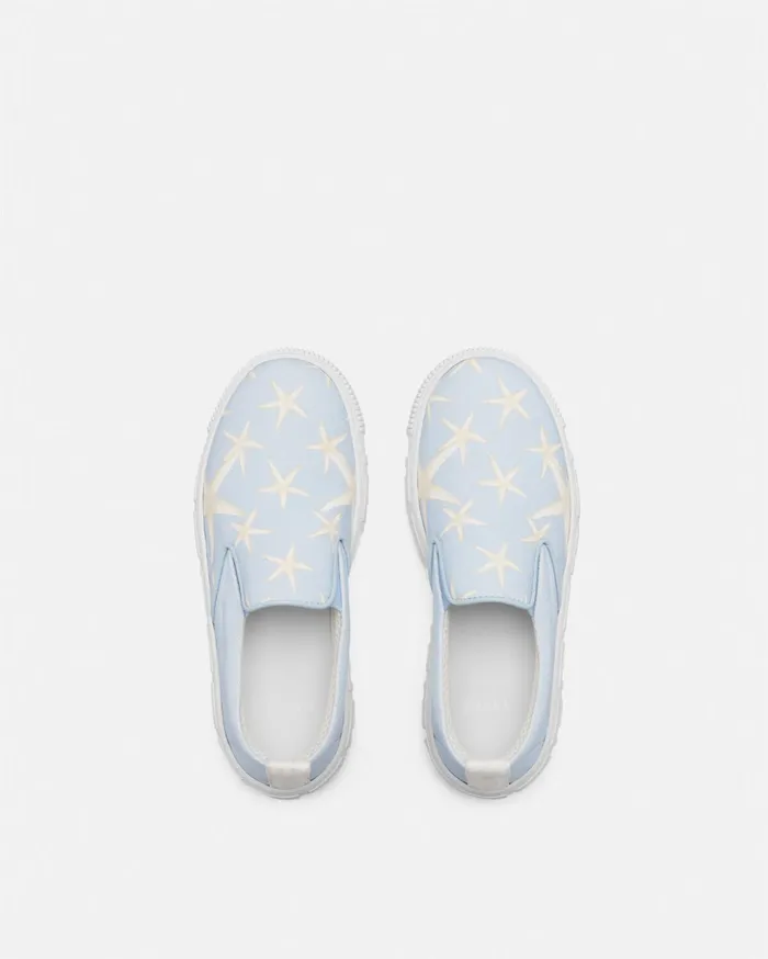 Versace Shoes Kids Stella Marina SlipOn Sneakers Light Blue