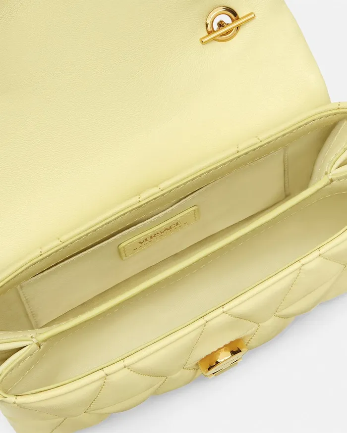 Versace Shoulder and Crossbody Women Kleio Quilted Mini Bag Yellow