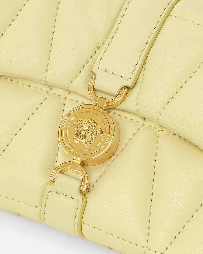 Versace Shoulder and Crossbody Women Kleio Quilted Mini Bag Yellow