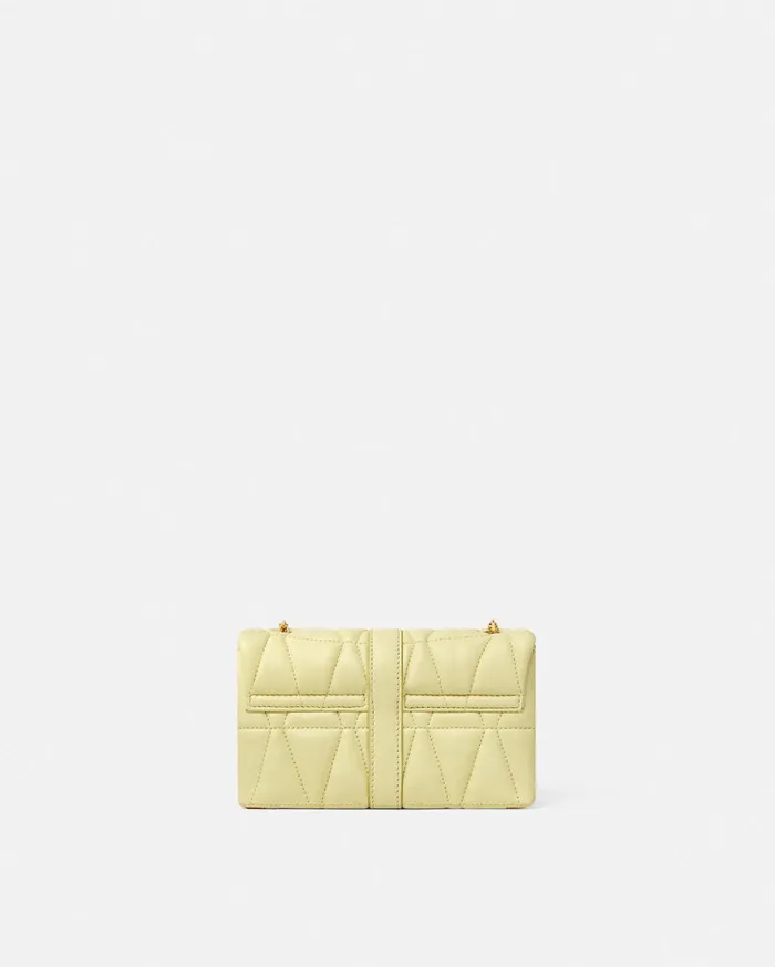 Versace Shoulder and Crossbody Women Kleio Quilted Mini Bag Yellow