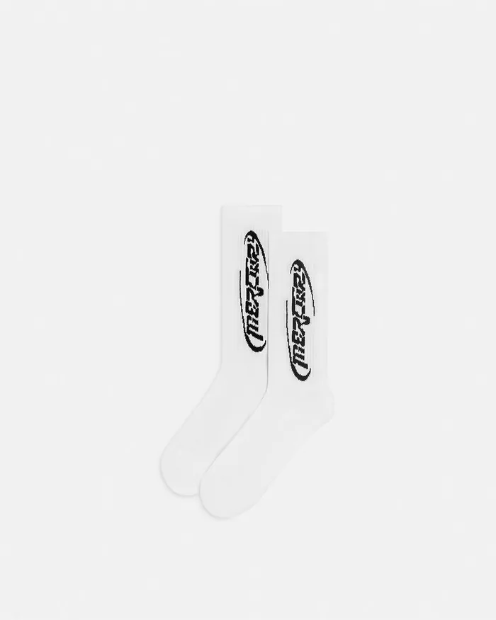 Versace Socks WomenMen Mercury Logo Socks Blackwhite