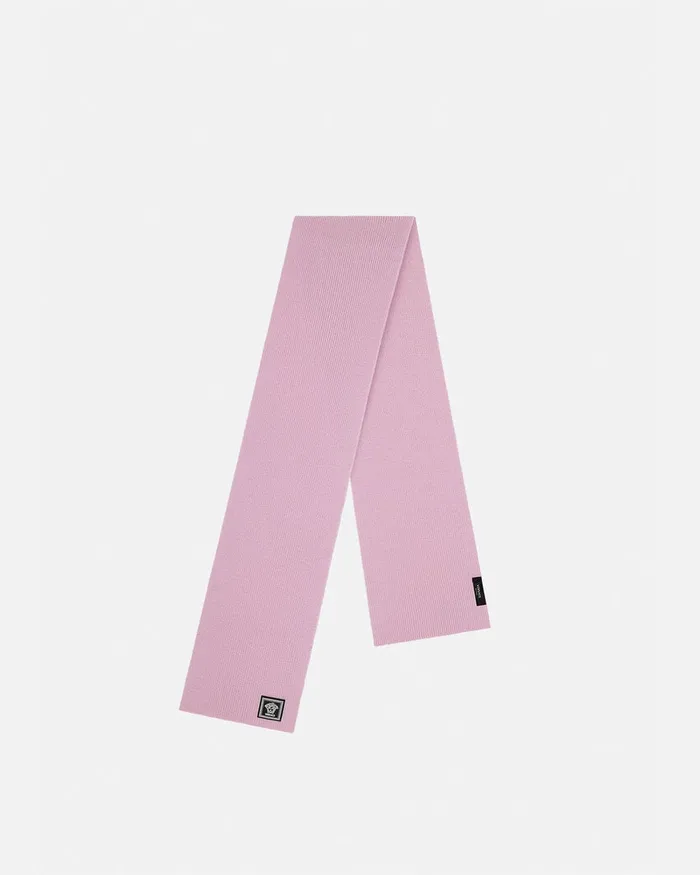 Versace Soft Accessories WomenMen Medusa Wool Ribbed Scarf Light Pink