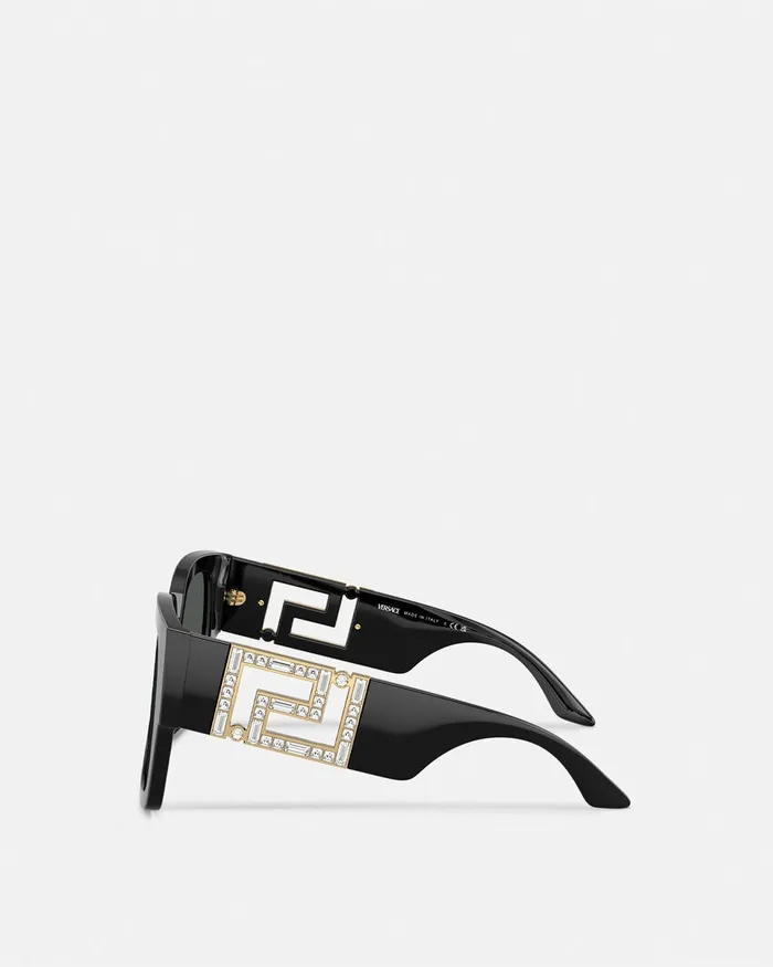Versace Sunglasses Women Greca Sunglasses Blacksilver