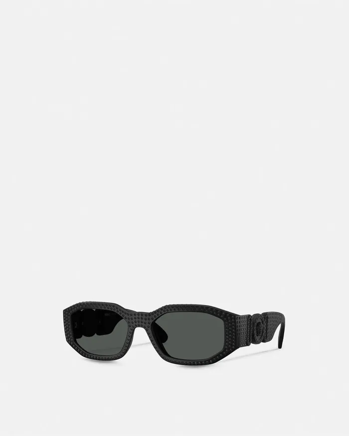 Versace Sunglasses WomenMen Crystal Medusa Biggie Sunglasses Black