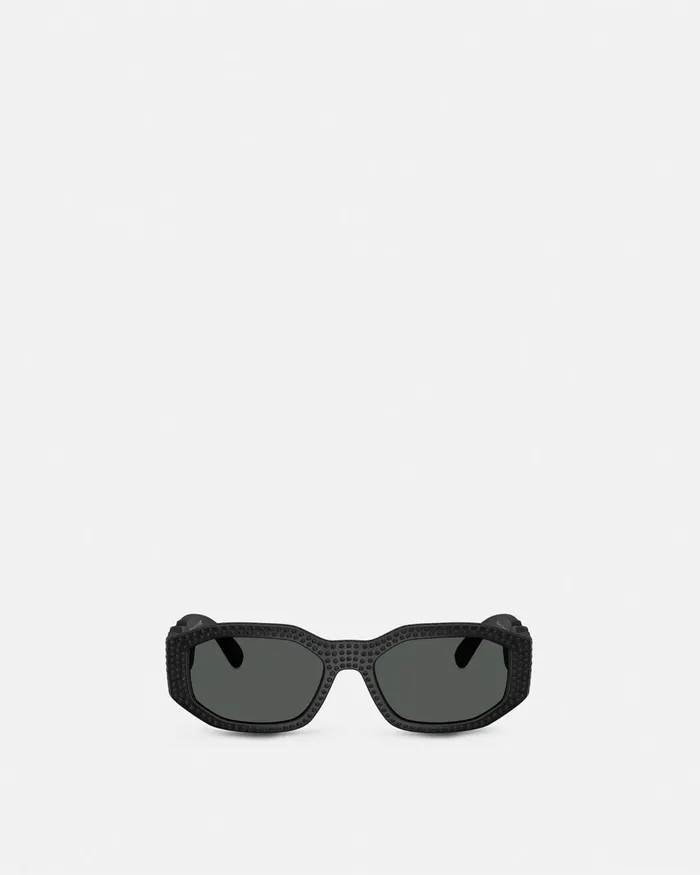Versace Sunglasses WomenMen Crystal Medusa Biggie Sunglasses Black
