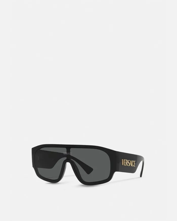 Versace Sunglasses WomenMen Logo Shield Sunglasses Black