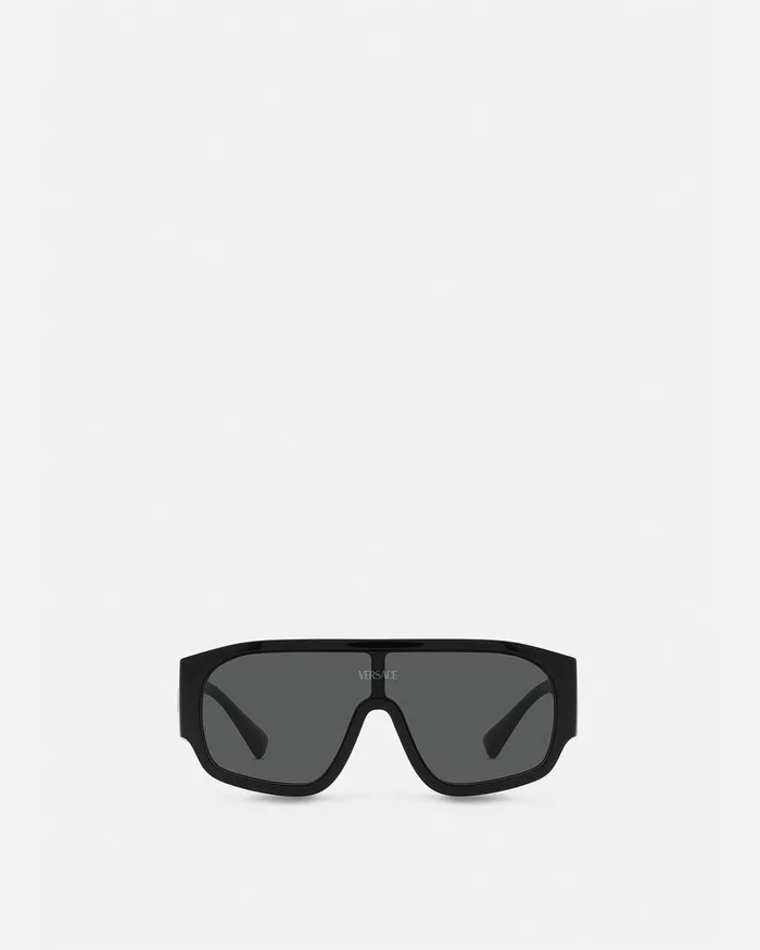 Versace Sunglasses WomenMen Logo Shield Sunglasses Black