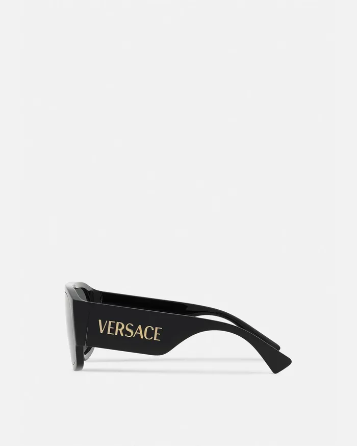 Versace Sunglasses WomenMen Logo Shield Sunglasses Black