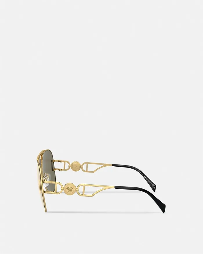 Versace Sunglasses WomenMen Medusa 03995 Pilot Sunglasses Gold