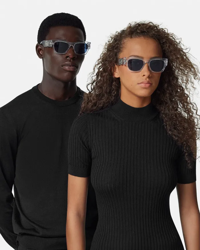 Versace Sunglasses WomenMen Medusa Biggie Sunglasses Transparent