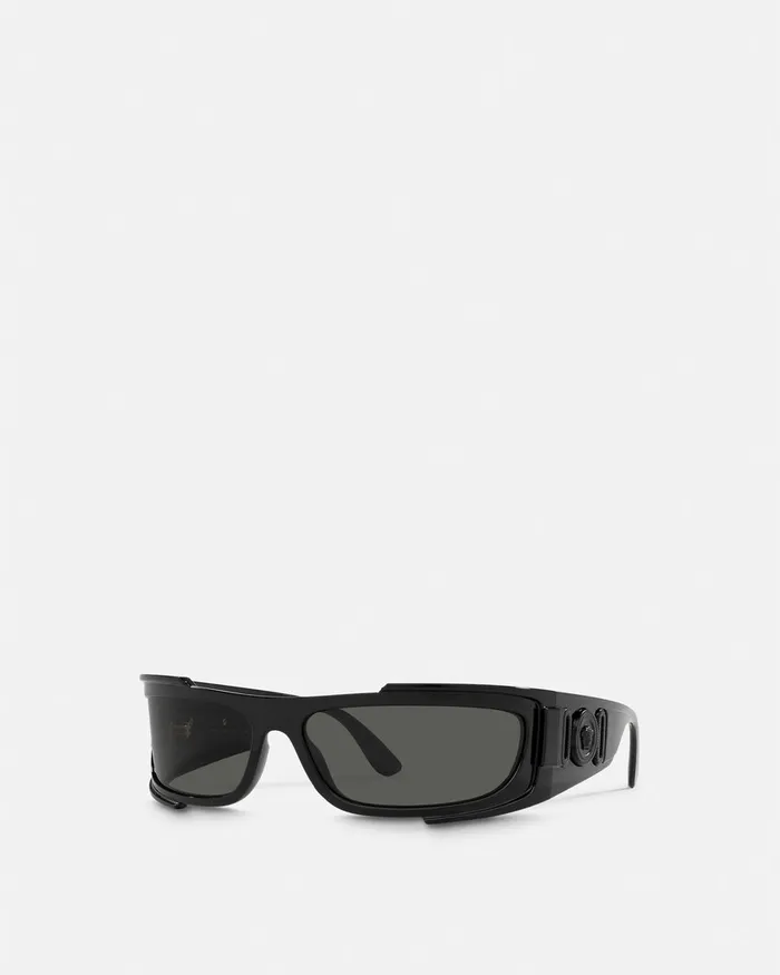 Versace Sunglasses WomenMen Medusa Biggie Wrap Sunglasses Black