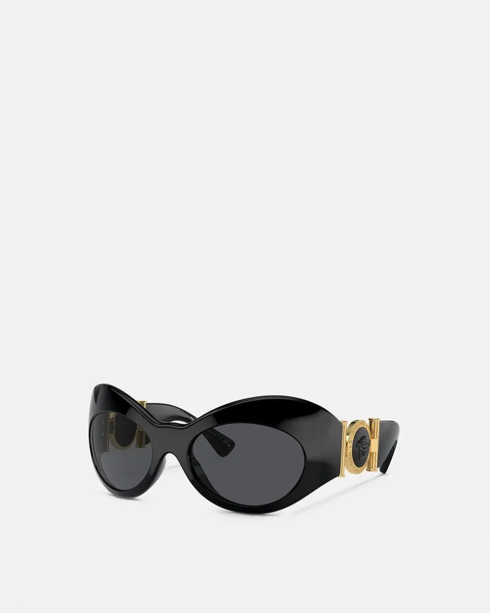 Versace Sunglasses Women Wrap Sunglasses Blackgold