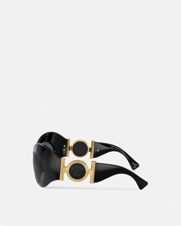 Versace Sunglasses Women Wrap Sunglasses Blackgold