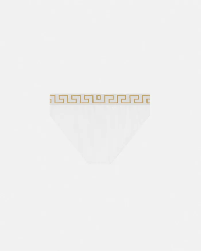 Versace Swimwear Men Greca Border Swim Briefs Whiteprint