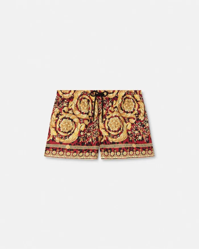 Versace Swimwear Men Wild Barocco Swim Shorts Printred