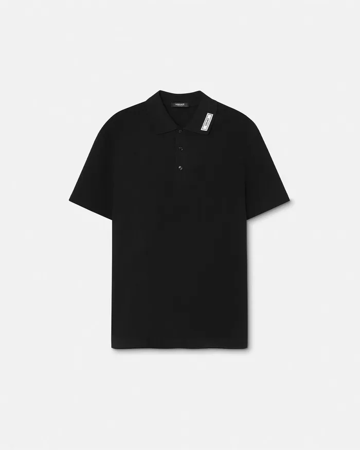 Versace TShirts and Polos Men 90s Vintage Logo Polo Shirt Black