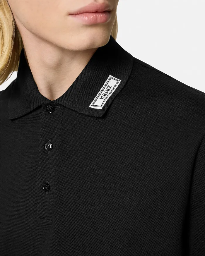 Versace TShirts and Polos Men 90s Vintage Logo Polo Shirt Black