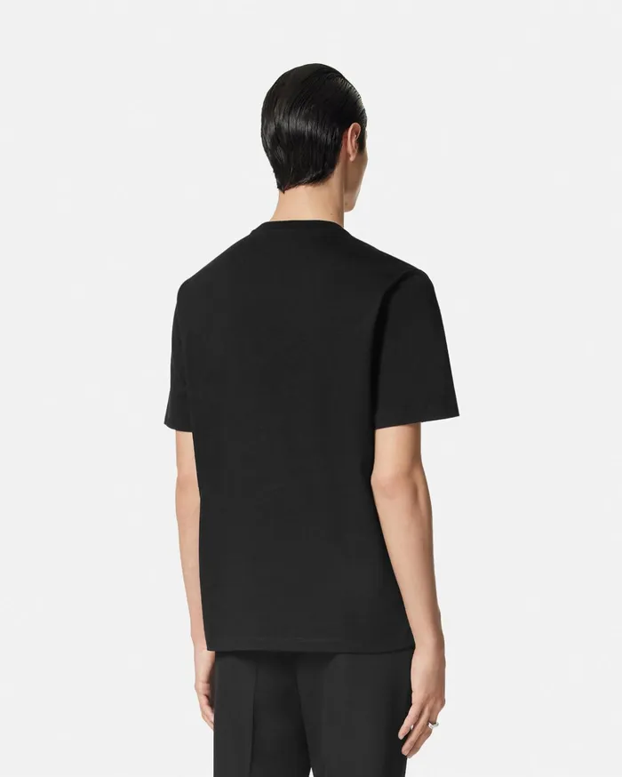 Versace TShirts and Polos Men Embroidered Wild Stamp TShirt Black