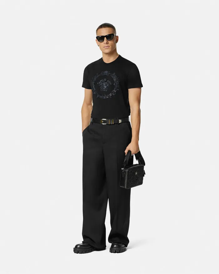 Versace TShirts and Polos Men Medusa Cartouche TShirt Black