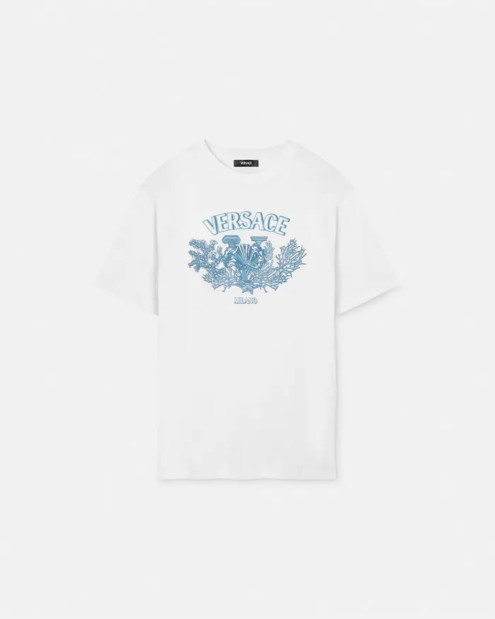 Versace TShirts and Polos Men University Coral TShirt Whiteprint