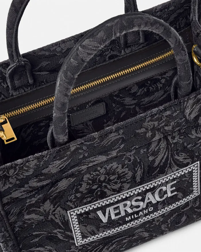 Versace Totes Women Barocco Athena Small Tote Bag Blackprint