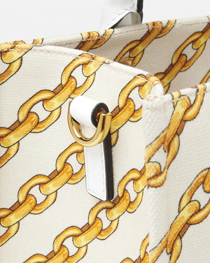 Versace Totes Women Chain Stripes La Medusa Small Tote Bag Print