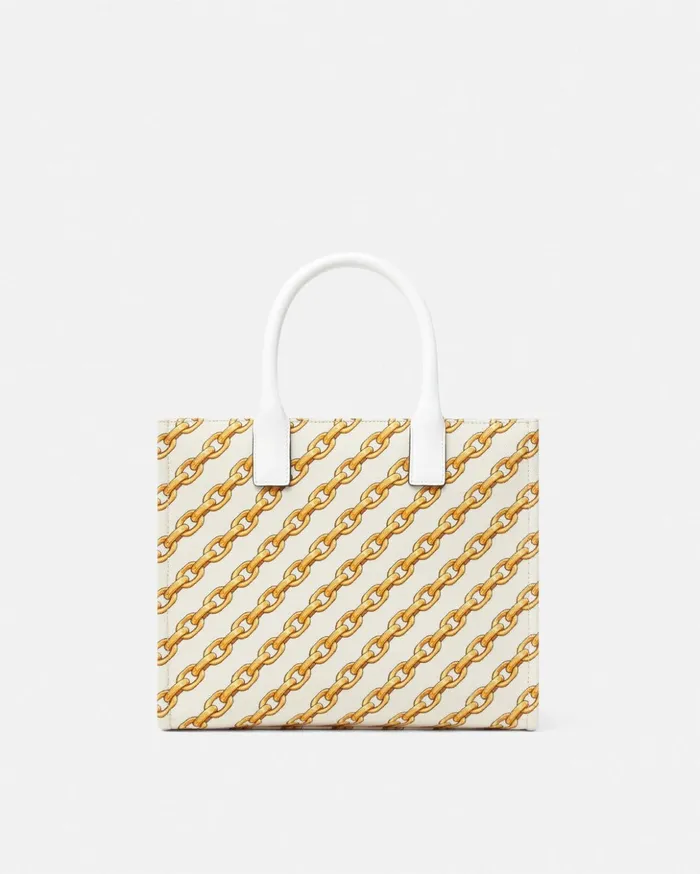 Versace Totes Women Chain Stripes La Medusa Small Tote Bag Print