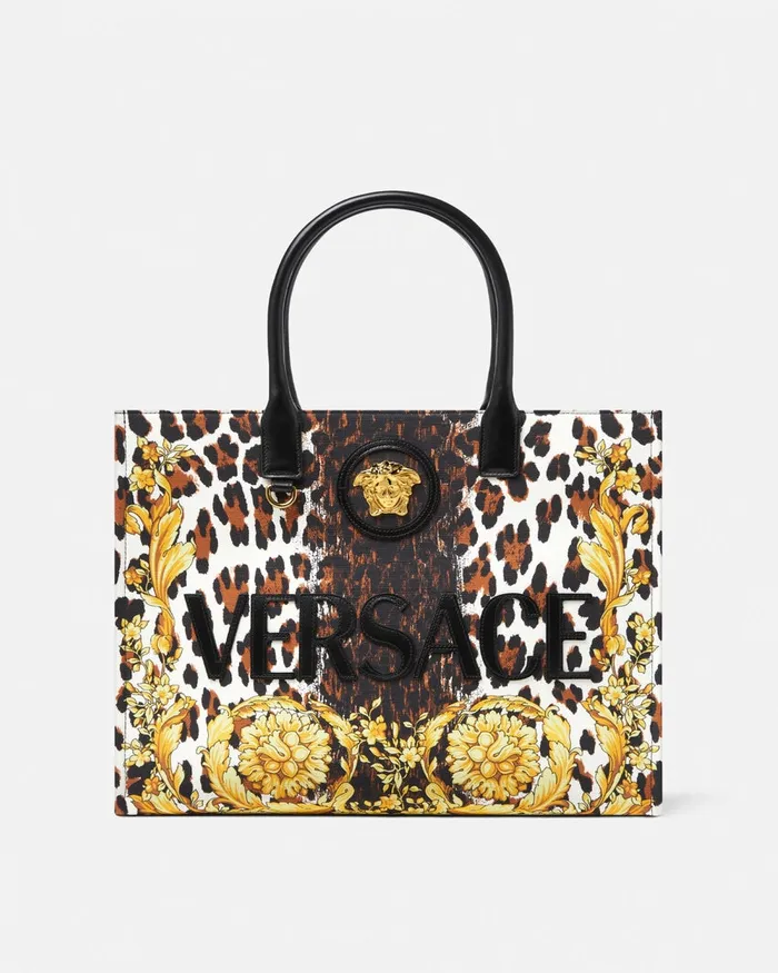 Versace Totes Women Wild Barocco Canvas Large Tote Bag Print