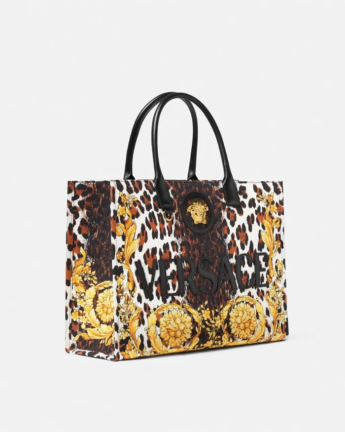 Versace Totes Women Wild Barocco Canvas Large Tote Bag Print