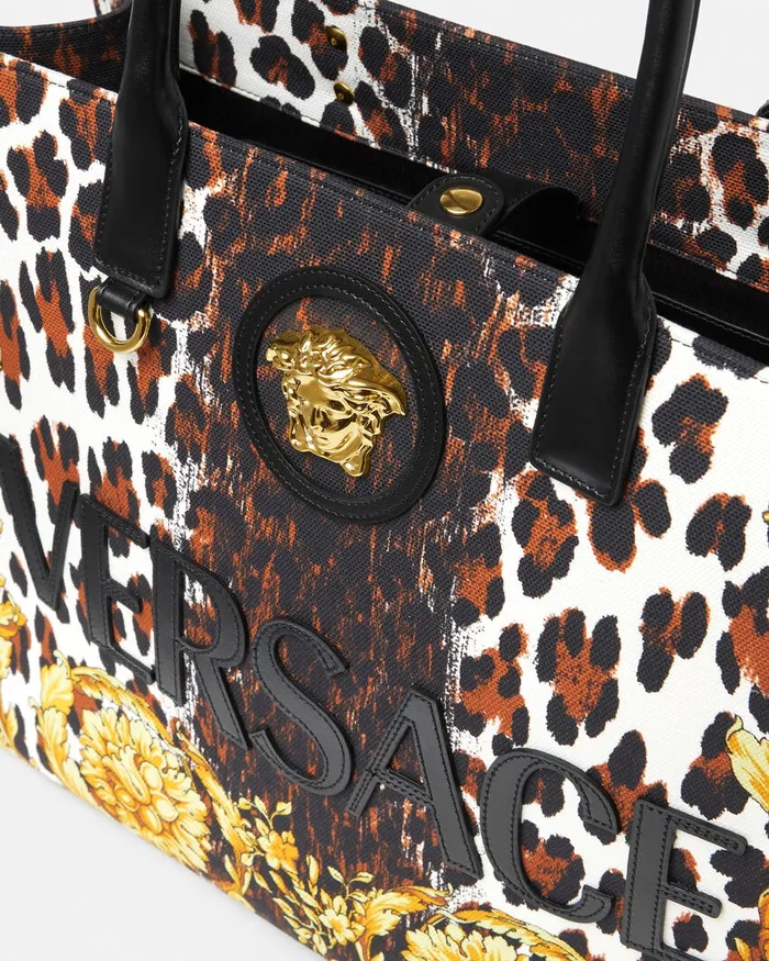 Versace Totes Women Wild Barocco Canvas Large Tote Bag Print