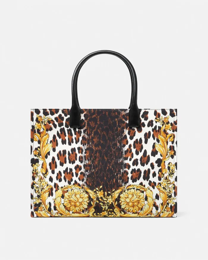 Versace Totes Women Wild Barocco Canvas Large Tote Bag Print