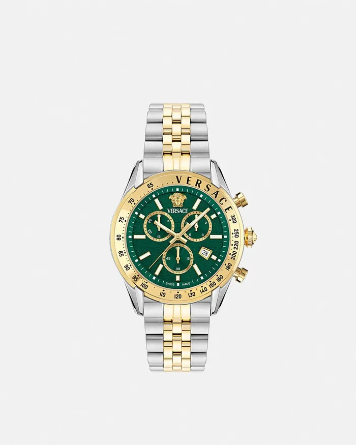 Versace Watches Men Chrono Master Watch Greengold