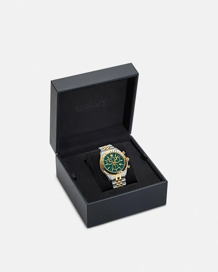 Versace Watches Men Chrono Master Watch Greengold