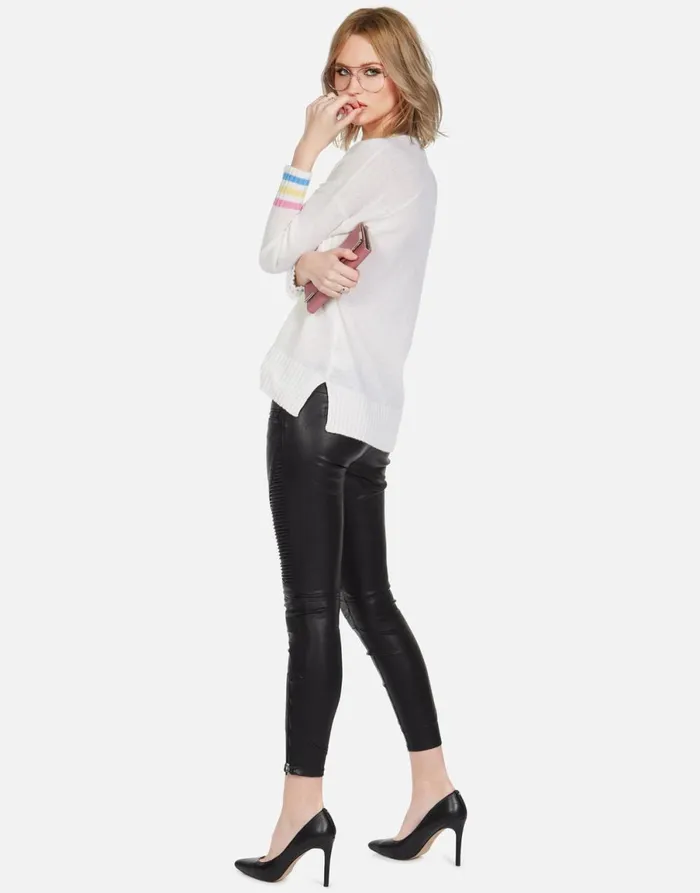 Vivian Dripping Star Creme Women039s Lauren Moshi Sweaters and Knits