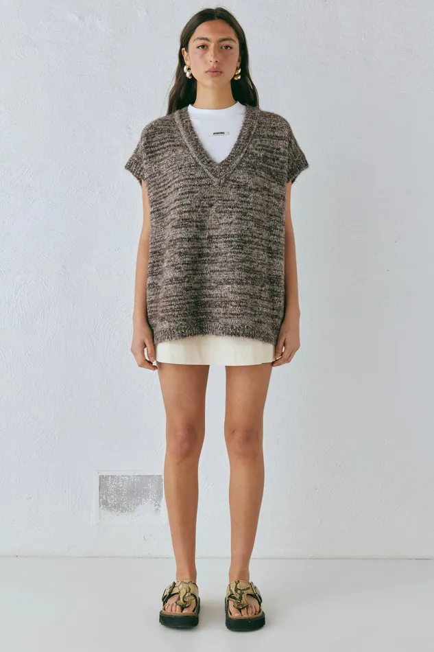 VRG GRL Anita Knit Tunic Vest Marle Women Vests VRG GRL Anita Knit Tunic Vest Marle Women Vests