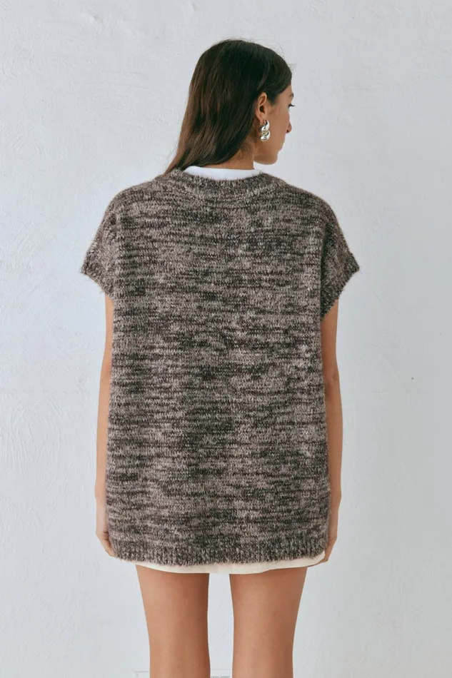VRG GRL Anita Knit Tunic Vest Marle Women Vests VRG GRL Anita Knit Tunic Vest Marle Women Vests