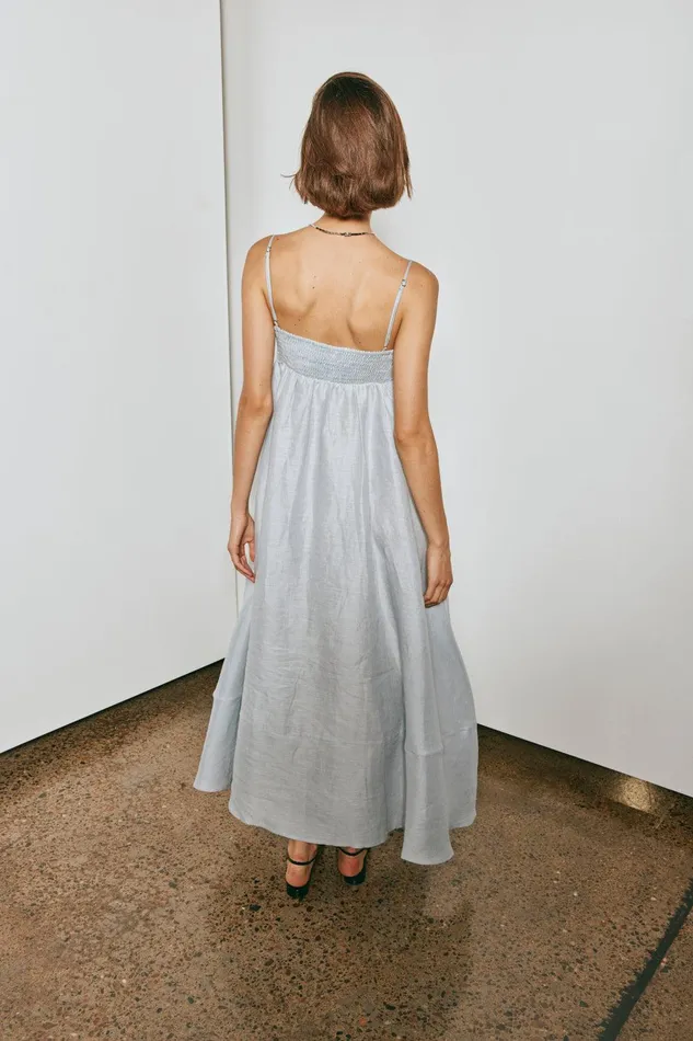 VRG GRL Behati Linen Maxi Dress Sky Women MidiMaxi Dresses VRG GRL Behati Linen Maxi Dress Sky Women MidiMaxi Dresses