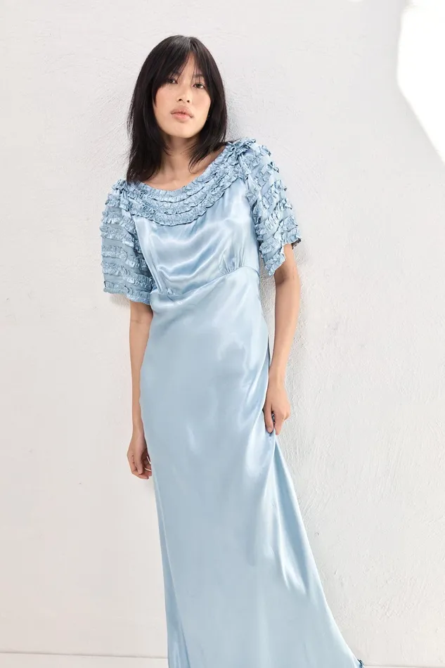 VRG GRL Freja Satin Maxi Dress Sky Women MidiMaxi Dresses